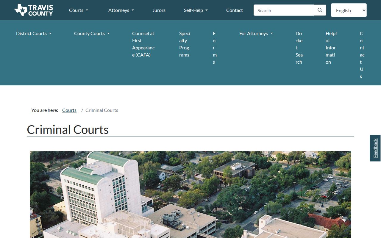 Travis County criminal court docket and case date links