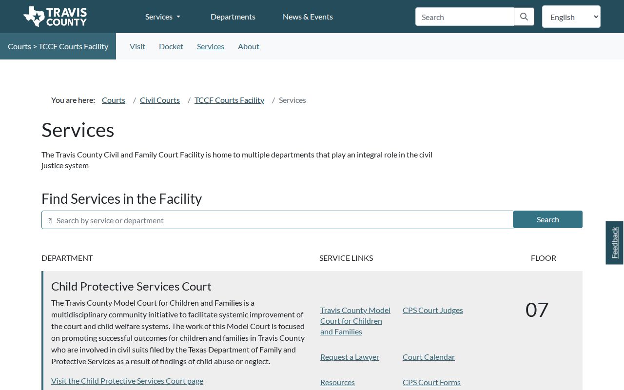 Travis County civil court docket services and clerk routes