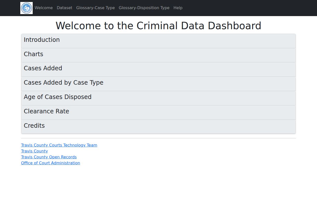 Travis County criminal court docket activity dashboard
